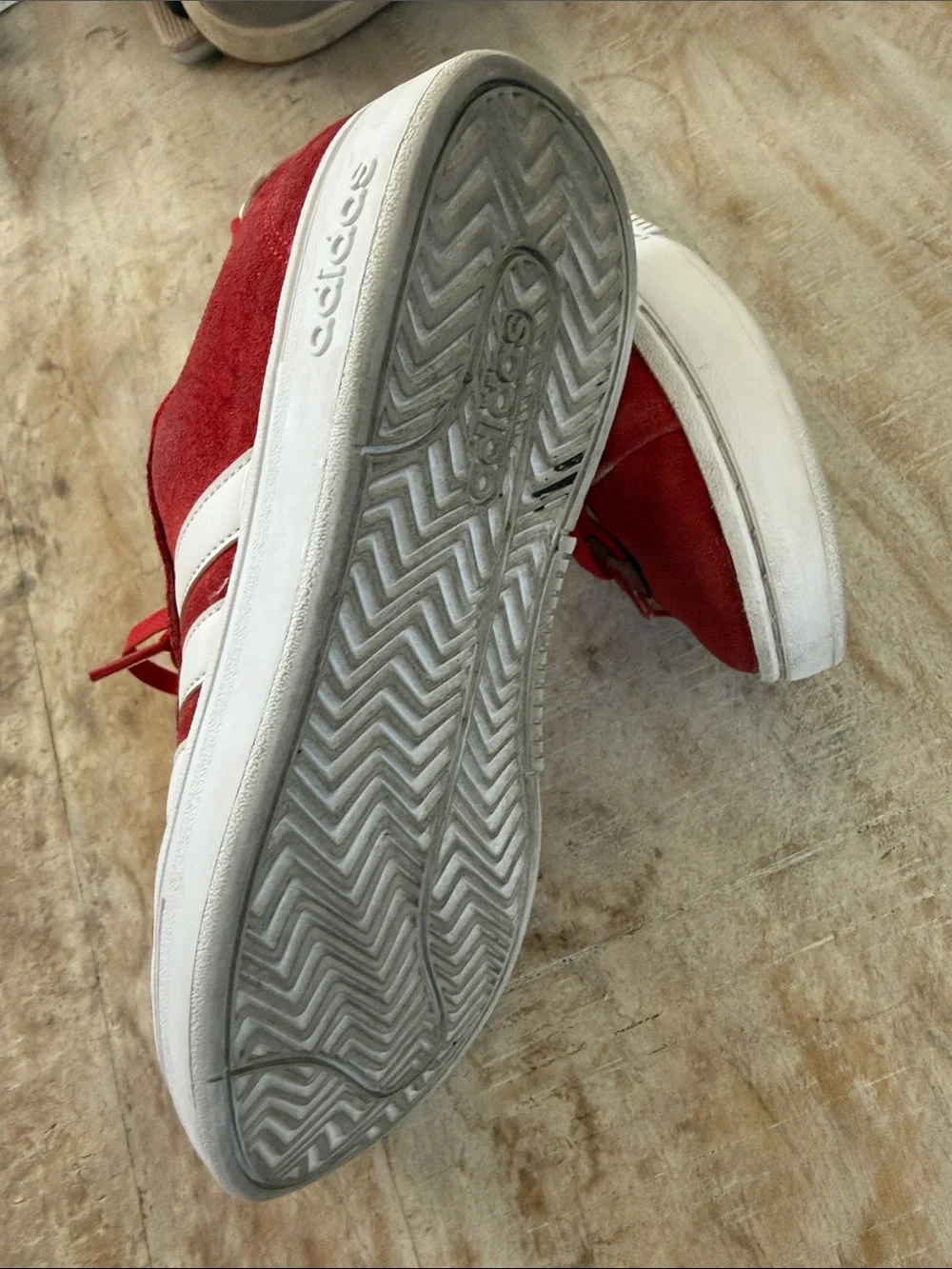Adidas Grand Court Alpha Suede Low-Top Sneakers {Red/Wht/Gold} 9